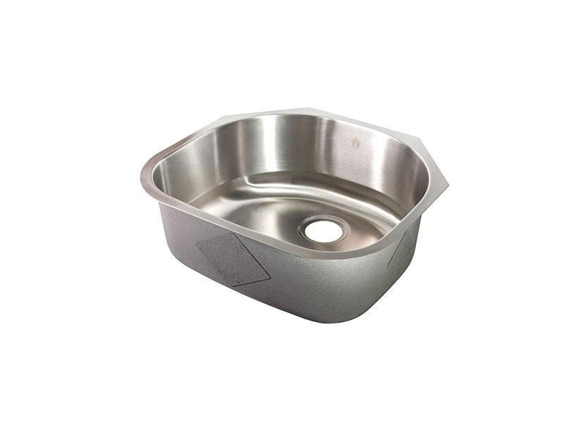 23 X 20 D Shaped Single Bowl Undermount Kitchen Sink Silver Lake Sinks